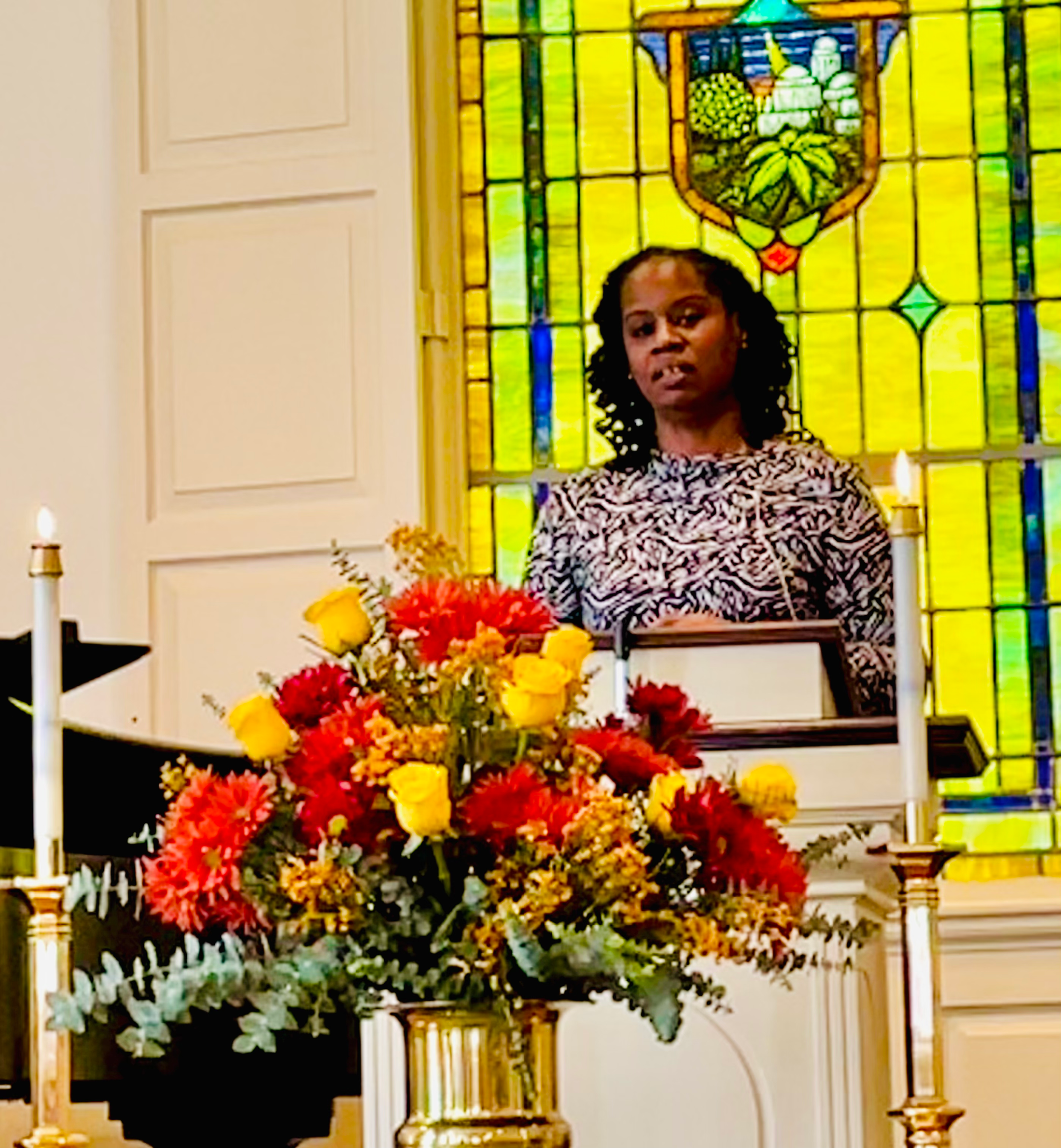 Toby speaking from the pulpit