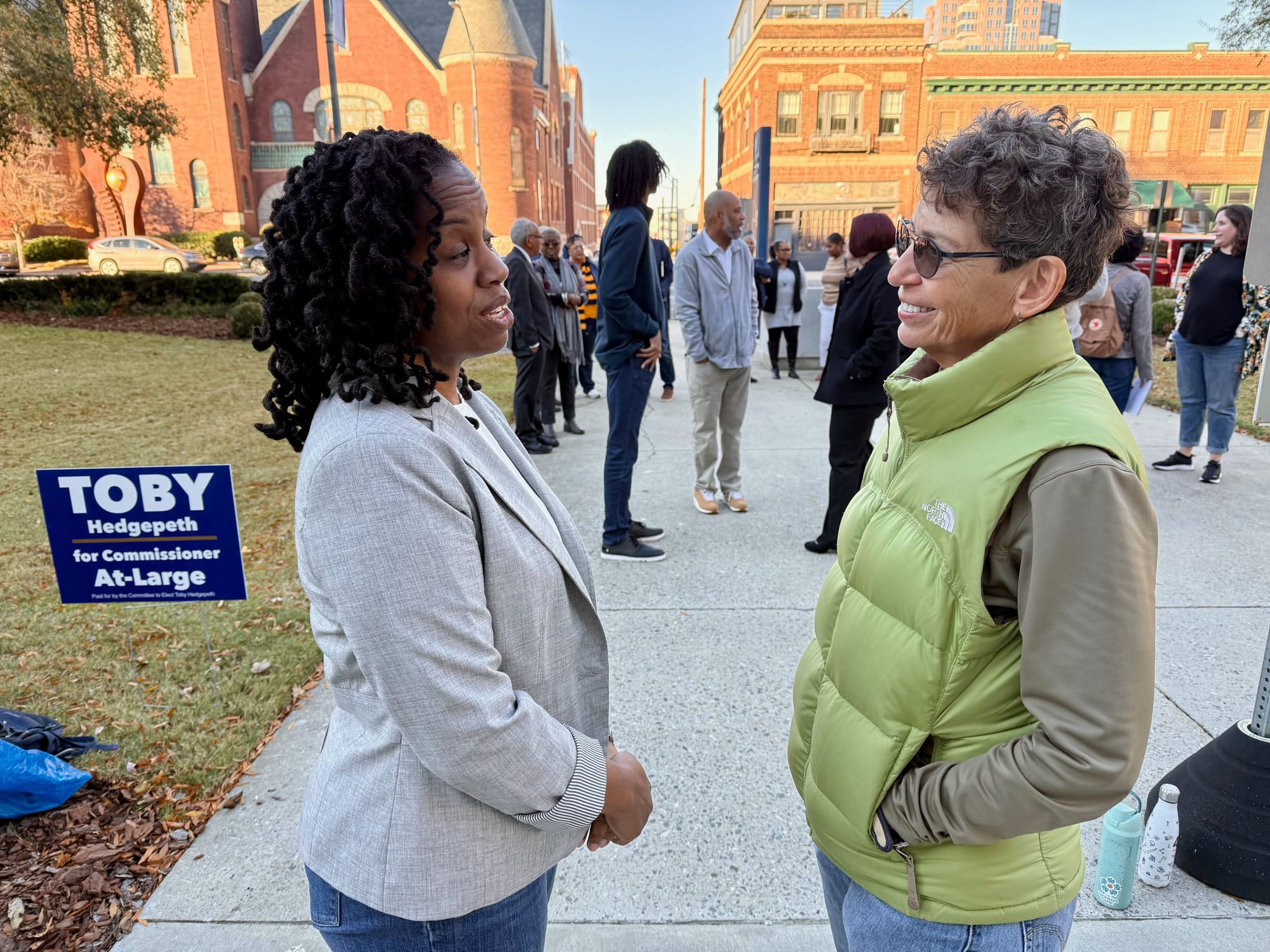Toby meeting a supporter